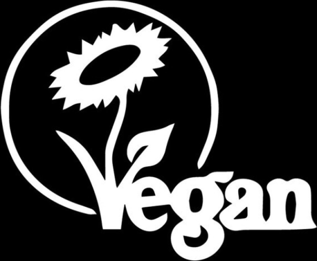 GoedeDoelen.Shop | (Auto)sticker Vegan (16,6 * 13,7 cm) | Vegan Sticker | Auto sticker | Raamsticker | Muursticker | Wandsticker | Cadeau